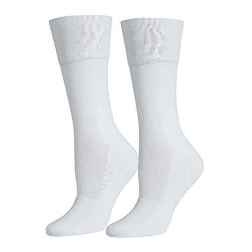 Safersox Silbersocken/Diabetikersocken für Damen und Herren mit Frottesohle, Weiß, Gr. 43-46 von Safersox