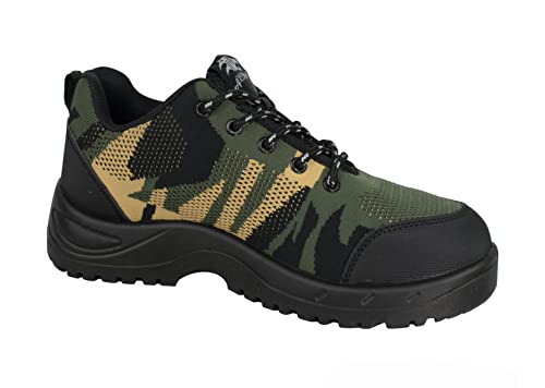 Safety 1st ARTMAS BTEX Camouflage Arbeitsschuhe Herren Damen Stahlkappe Schuhe geschnürt atmungsaktiv rutschfest SB SRC; schwarz; (Numeric_41) von Safety 1st