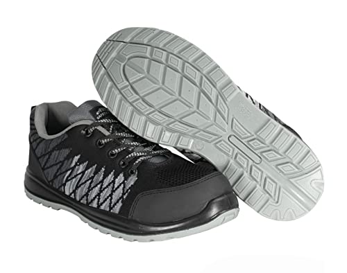 ARTMAS BTEX G Arbeitsschuhe Herren Damen Stahlkappe Schuhe geschnürt atmungsaktiv rutschfest SB FO SRA; schwarz; (Numeric_43) von Safety 1st
