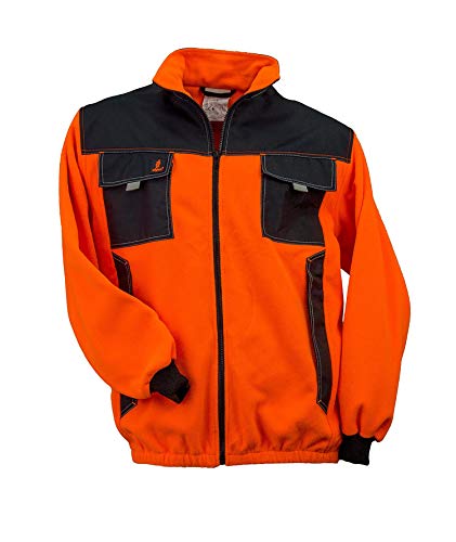 Safety Urgent URG-O Polar Fleecejacke Professionelle Warnjacke schützende fleeceisolierte 300g/m2 Schutzjacke Mantel Taschen Herren Jacke Arbeitsjacke EN340 Orange mit Schwarz (M) von Safety 1st