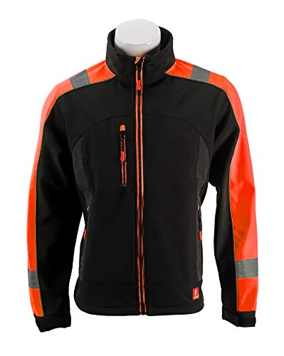 Urgent Softshell Arbeitsjacke GL-8364 wasserdicht Winddicht atmungsaktiv isoliert isolierter Reißverschluss Funktionsjacke Herren Outdoor Trekking Jacke elastisch schwarz mit orangen Elementen; (L) von Safety 1st