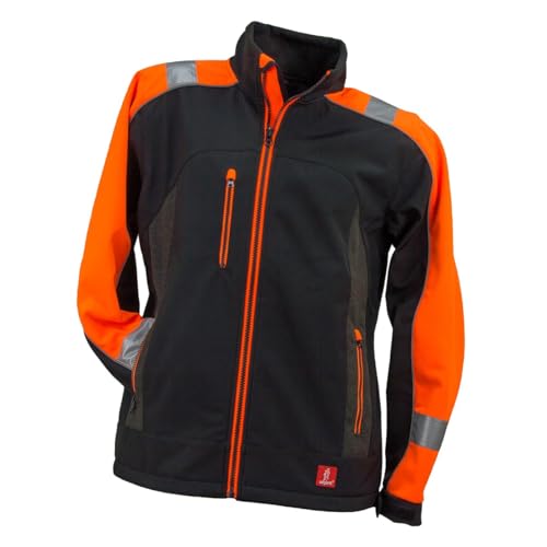 Urgent Softshell Arbeitsjacke GL-8364 wasserdicht Winddicht atmungsaktiv isoliert isolierter Reißverschluss Funktionsjacke Herren Outdoor Trekking Jacke elastisch schwarz mit orangen Elementen; (L) von Safety 1st