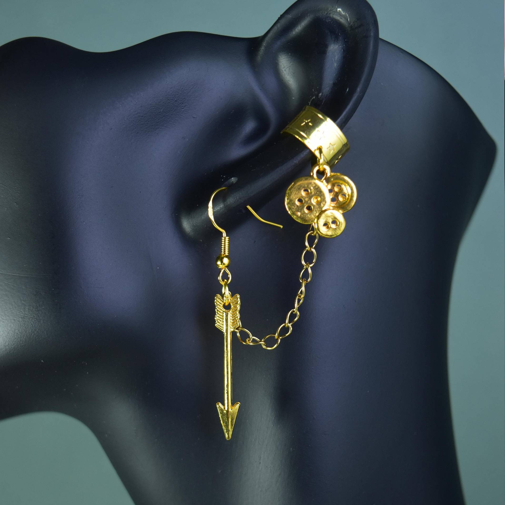 Nott/Veth Pfeilknopf Schurke Ohrringe Ohrmanschette Combo - Critter Cosplay Mighty 9 Würfel Und Drachen Ttrpg Schmuck von SafetyNetShop