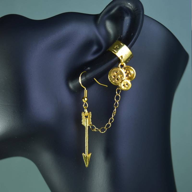 Nott/Veth Pfeilknopf Schurke Ohrringe Ohrmanschette Combo - Critter Cosplay Mighty 9 Würfel Und Drachen Ttrpg Schmuck von SafetyNetShop