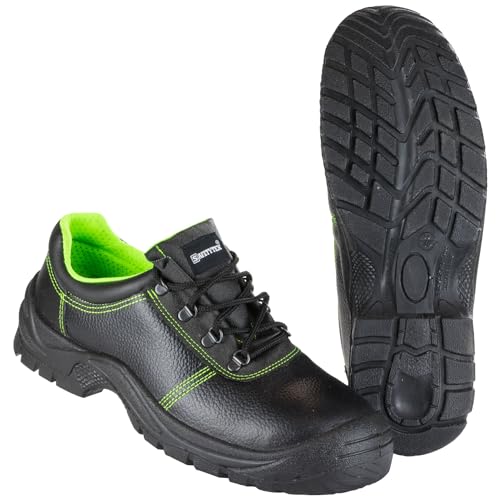 SAFETYTEX Sicherheitsschuhe S3 Stahlkappe Leder Arbeitsschuhe schwarz Schnürstiefel Halbschuhe leicht ergonomisch rutschhemmend, Halbschuh, 40 von Safetytex