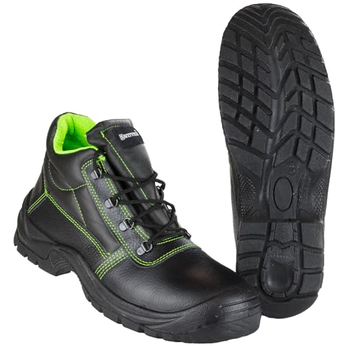 SAFETYTEX Sicherheitsschuhe S3 Stahlkappe Leder Arbeitsschuhe schwarz Schnürstiefel Halbschuhe leicht ergonomisch rutschhemmend, Schnürstiefel, 42 von Safetytex