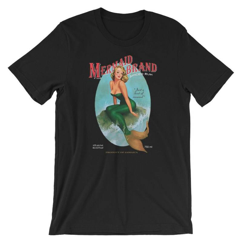 Vintage Pin Up Meerjungfrau T-Shirt - Spiced Rum Ad von SafsDesign