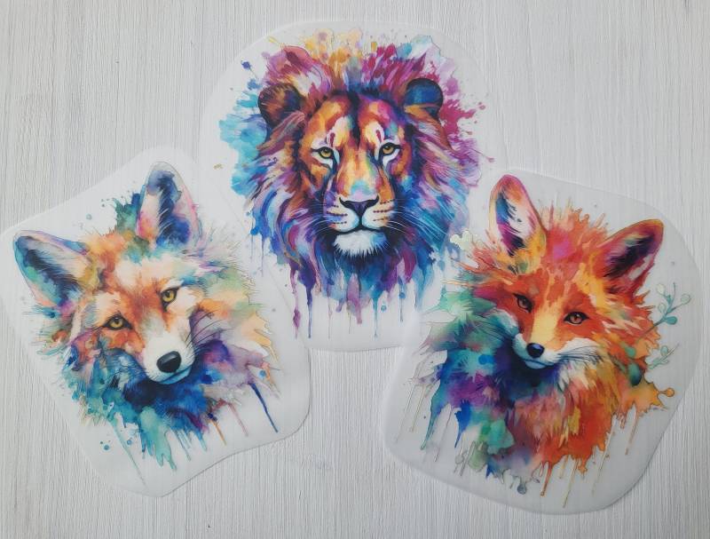 Bügelbild Fuchs Wolf Löwe Bügelmotiv Patch Transfer Iron On von SafuriDesign