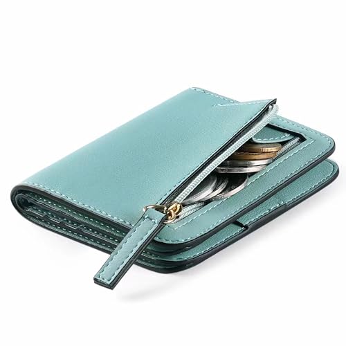 SagTuol Damen Geldbeutel klein mit RFID-Schutz, mini Portemonnaie, Mini Kurzer Geldbeutel Frauen Leder mit Zipper Brieftasche, Weich Bequem Süß Münzfach Portemonnaie von SagTuol