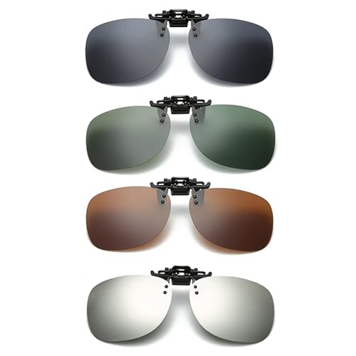 SagaSave Polarisierte aufklammer ige Sonnenbrille, Sonnenbrille Polarisierte Linsen clip, Anti-Glare-Flip-Up-Funktion, Fit über Verschreibung brille, Männer Frauen Color5 von SagaSave