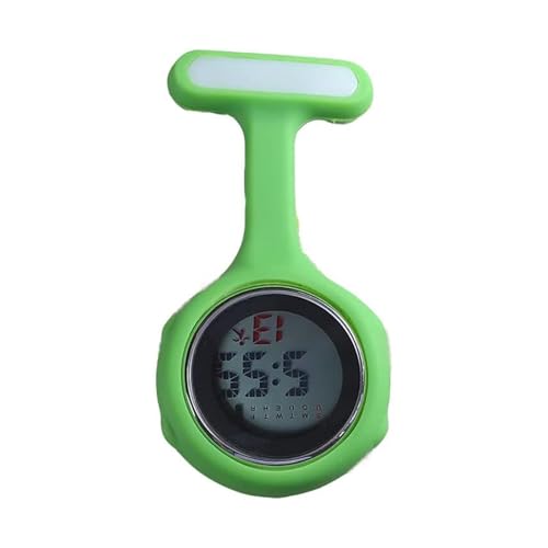 SagaSave Schwesternuhr mit Clip, Digital Krankenschwester Uhren Digitaler Bildschirm Stille Elektronische Leuchtende Krankenschwester Uhr für Doktor und Pflegepersonal, Hellgrün von SagaSave