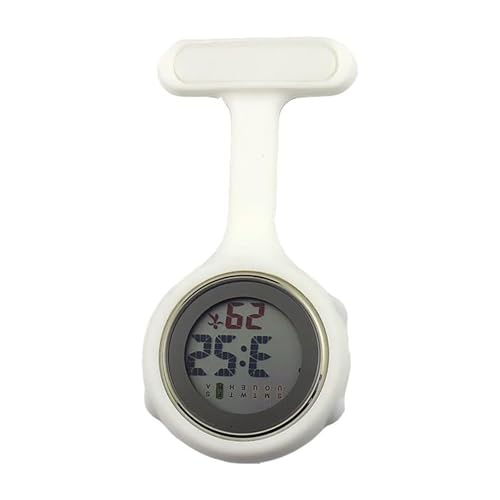 SagaSave Schwesternuhr mit Clip, Digital Krankenschwester Uhren Digitaler Bildschirm Stille Elektronische Leuchtende Krankenschwester Uhr für Doktor und Pflegepersonal, Weiß von SagaSave