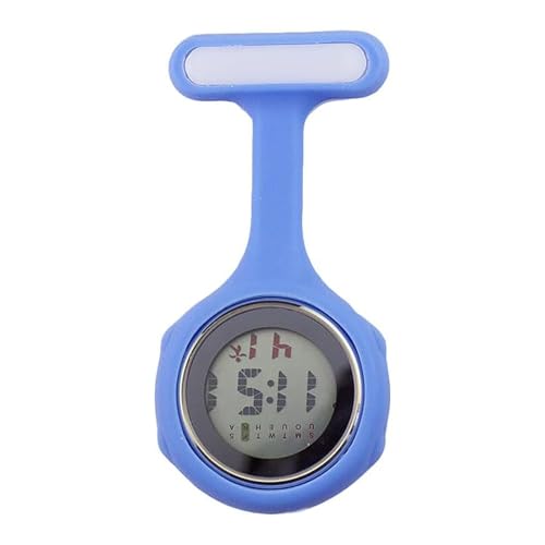 SagaSave Schwesternuhr mit Clip, Digital Krankenschwester Uhren Digitaler Bildschirm Stille Elektronische Leuchtende Krankenschwester Uhr für Doktor und Pflegepersonal, Hellblau von SagaSave