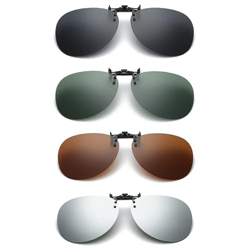SagaSave Polarisierte Sonnenbrille zum Aufstecken, Clip mit polarisierten Gläsern für Sonnenbrillen, blendfreier Klappfunktionsstil, Verwendung bei Tag und Nacht, Männer und Frauen, Farbe1 von SagaSave