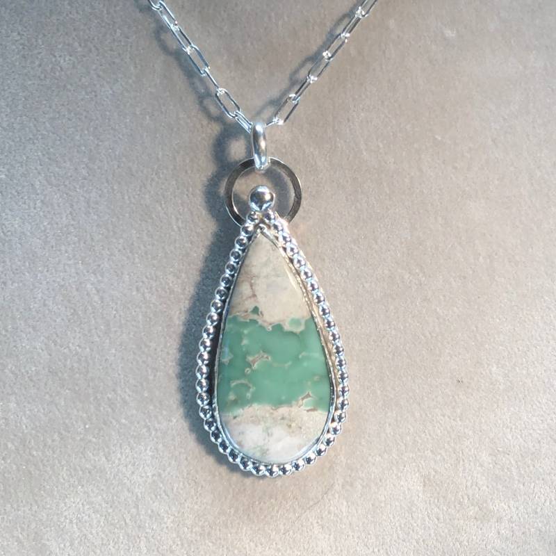 Schöne Chrysoprase Und Matrix in Silver Pendant Schöne Chrysoprase Und Matrix in Silver Pendant von SageArt