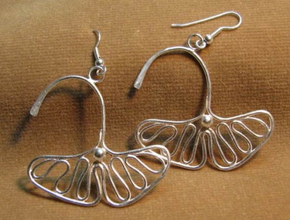 sterling Silber Ginko Blatt Ohrringe sterling Silber Ginko Blatt Ohrringe von SageArt