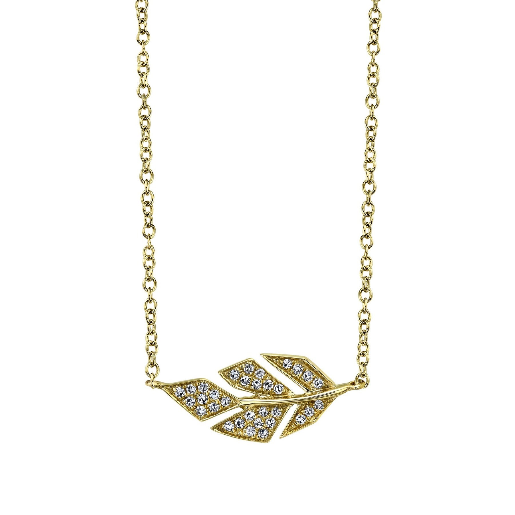 Diamant Blatt Anhänger Halskette 14K Gelbgold Natur 0, 08Ct Zierlich Minimalistisch Layer-Able Geschenk Für Sie Alltag Schmuck von SageDesignsLA