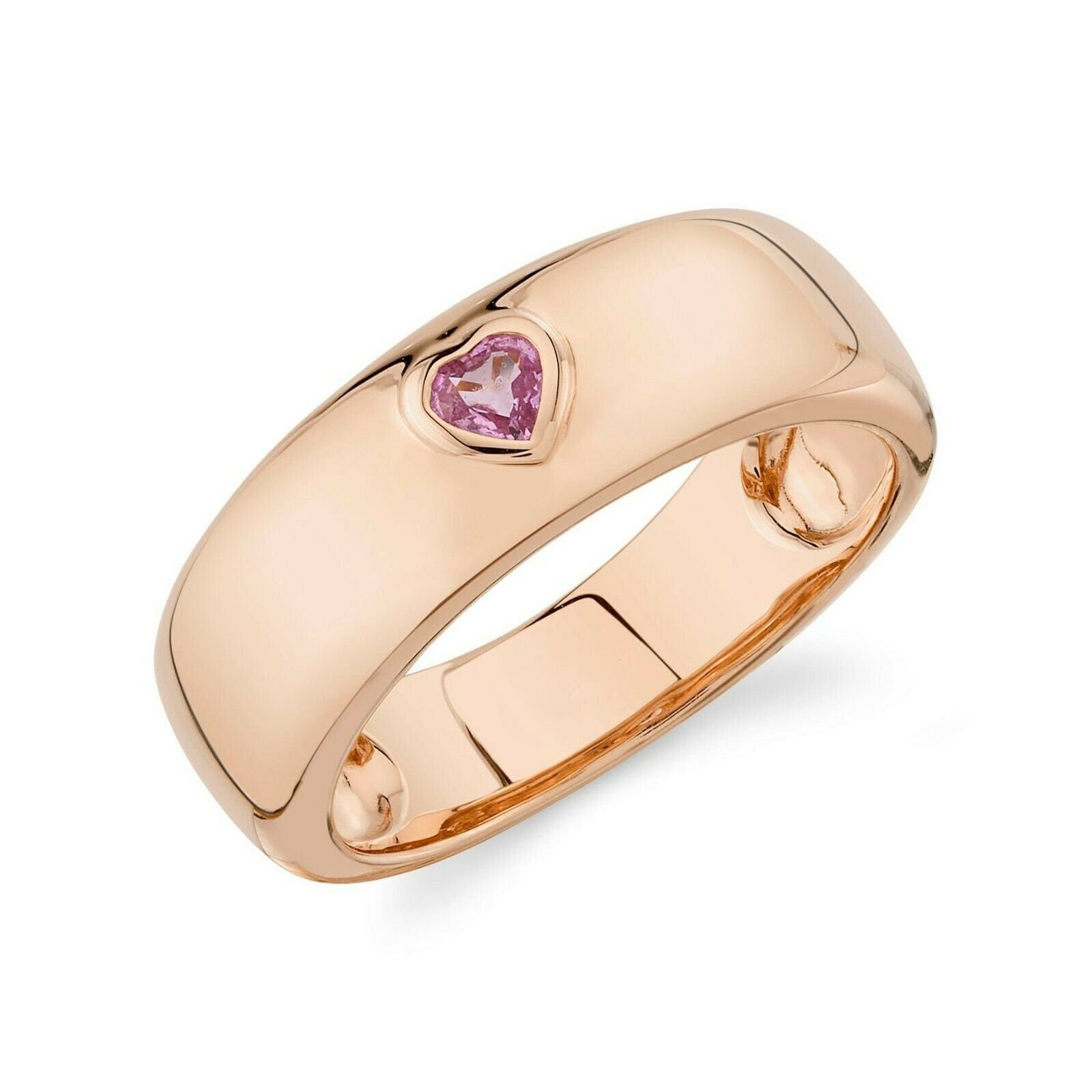 Rosa Saphir Herz Lünette Band Ring 14K Gold Natur 0, 13Ct Statement Cocktail Geschenk Für Sie Valentinstag September Geburtstag von SageDesignsLA