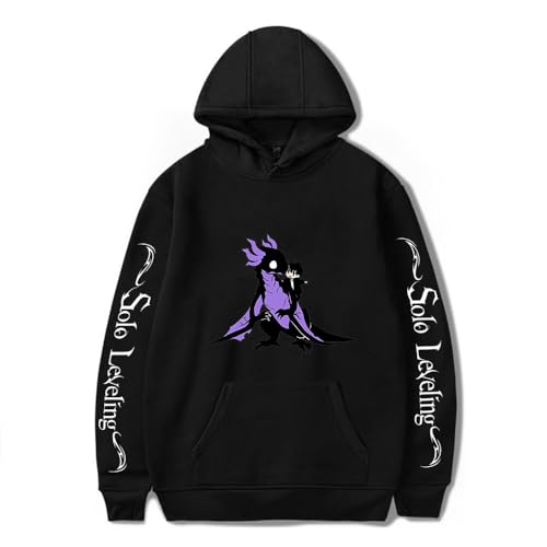 Anime Solo Leveling Kapuzenpullover Sung Jin-Woo Sweatshirt Cartoon Pullover Hoodie für Herren Damen von Sageam