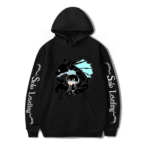 Anime Solo Leveling Kapuzenpullover Sung Jin-Woo Sweatshirt Cartoon Pullover Hoodie für Herren Damen von Sageam