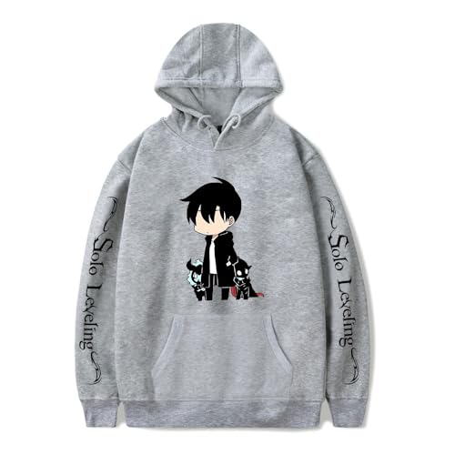 Anime Solo Leveling Kapuzenpullover Sung Jin-Woo Sweatshirt Cartoon Pullover Hoodie für Herren Damen von Sageam