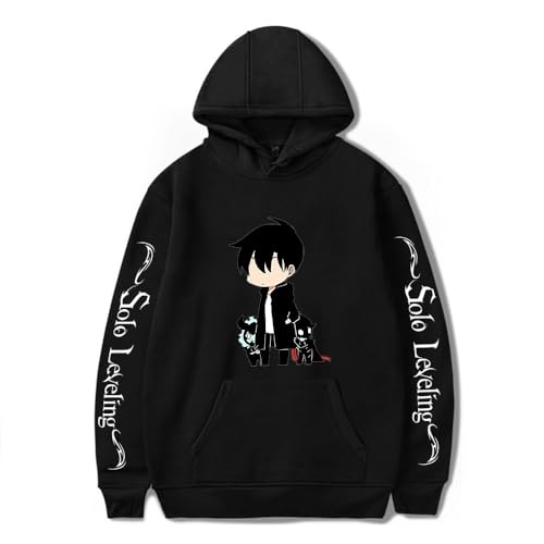 Anime Solo Leveling Kapuzenpullover Sung Jin-Woo Sweatshirt Cartoon Pullover Hoodie für Herren Damen von Sageam