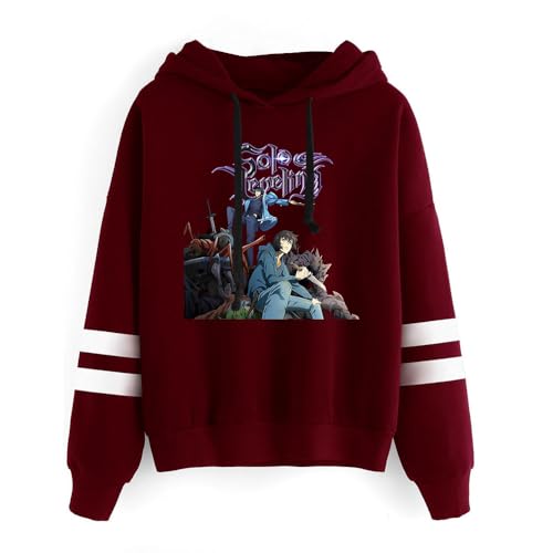 Anime Solo Leveling Merch Hoodie Pullover, Sung Jin Woo Casual Kapuzenpullover für Herren Damen Unisex Sweatshirt von Sageam