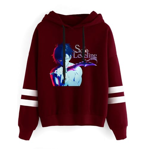 Anime Solo Leveling Merch Hoodie Pullover, Sung Jin Woo Casual Kapuzenpullover für Herren Damen Unisex Sweatshirt von Sageam