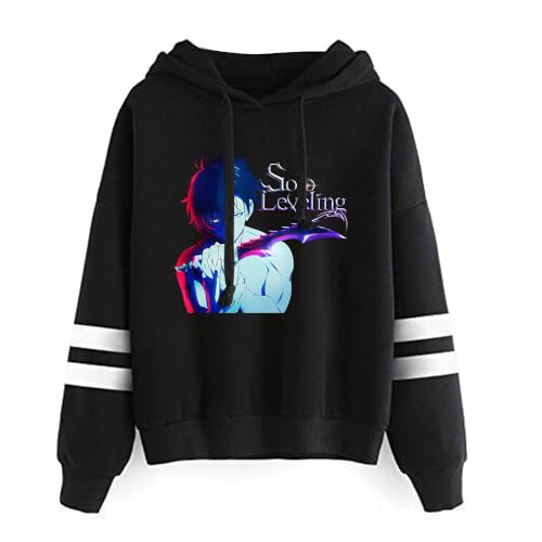 Anime Solo Leveling Merch Hoodie Pullover, Sung Jin Woo Casual Kapuzenpullover für Herren Damen Unisex Sweatshirt von Sageam