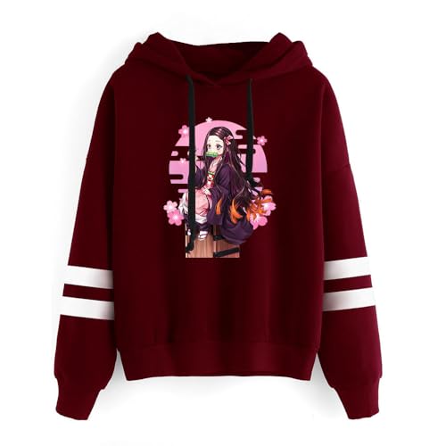 Anime Sweatshirt for Tanjirou Demon Nezuko Slayer Kapuzenpullover Casual Sweatshirt Fashion Hoodies Jungen Mädchen von Sageam