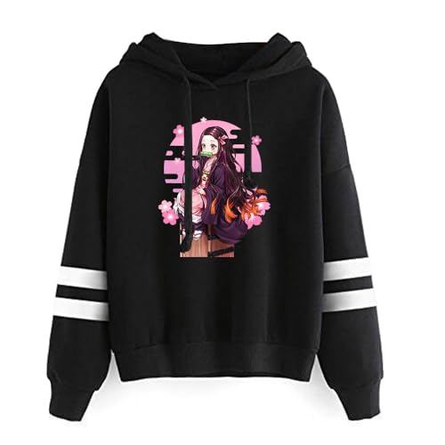 Anime Sweatshirt for Tanjirou Demon Nezuko Slayer Kapuzenpullover Casual Sweatshirt Fashion Hoodies Jungen Mädchen von Sageam