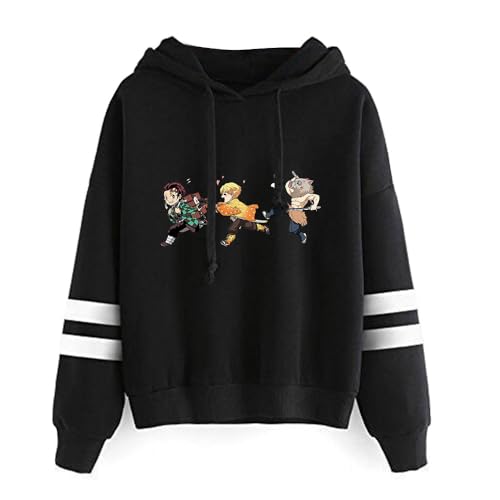 Hoodie for Nezuko Demon Tanjirou Slayer Herren Jungen Sweatshirt Anime Tops Kapuzen Pullover von Sageam