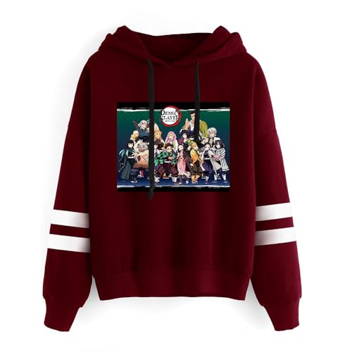 Hoodie for Nezuko Demon Tanjirou Slayer Herren Jungen Sweatshirt Anime Tops Kapuzen Pullover von Sageam