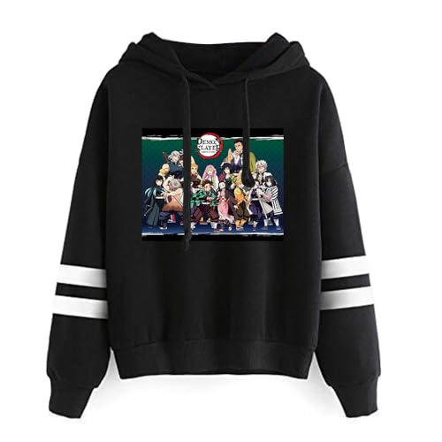 Hoodie for Nezuko Demon Tanjirou Slayer Herren Jungen Sweatshirt Anime Tops Kapuzen Pullover von Sageam