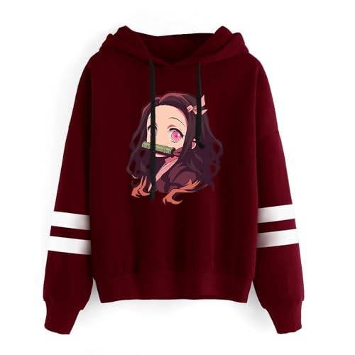 Hoodie for Nezuko Demon Tanjirou Slayer Herren Jungen Sweatshirt Anime Tops Kapuzen Pullover von Sageam