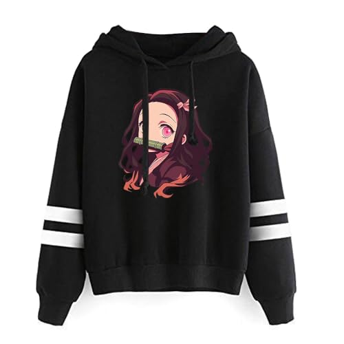 Hoodie for Nezuko Demon Tanjirou Slayer Herren Jungen Sweatshirt Anime Tops Kapuzen Pullover von Sageam