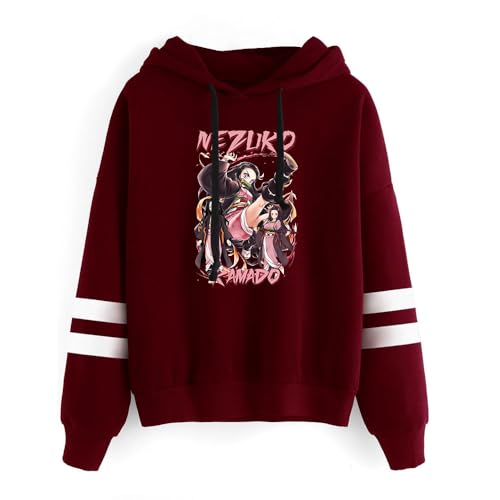 Kapuzenpullover for Nezuko Demon Tanjirou Slayer Pullover Anime Hoodie Langarm Cosplay Sweatshirt für Herren Damen von Sageam