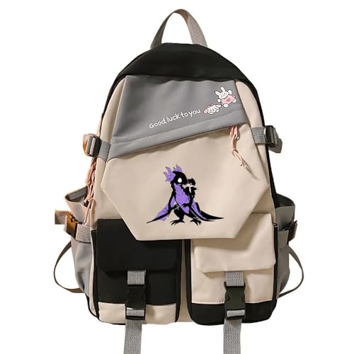 Sageam Anime Solo Leveling Merch Modisch Schule Bag Tagesrucksack Rosa Campus Backpack mit Laptopfach für Mädchen Jungen von Sageam