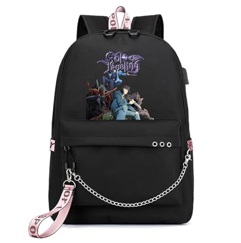Sageam Anime Solo Leveling Merch Tagesrucksäcke Cosplay-Rucksäcke Laptop-Rucksäcke für Teenager Mädchen Jungen von Sageam