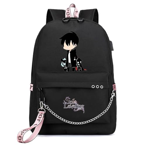 Sageam Anime Solo Leveling Merch Tagesrucksäcke Cosplay-Rucksäcke Laptop-Rucksäcke für Teenager Mädchen Jungen von Sageam