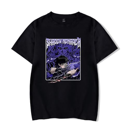 Solo Leveling Merch T-Shirt Herren Damen Casual Kurzarm Cosplay Sung Jin-Woo Anime Sommer Top mit rundem Halsausschnitt von Sageam