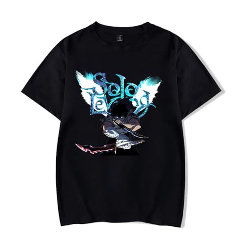 Unisex Anime Solo Leveling T-Shirt Cartoon Cosplay Kurzarm Shirts für Männer Frauen von Sageam