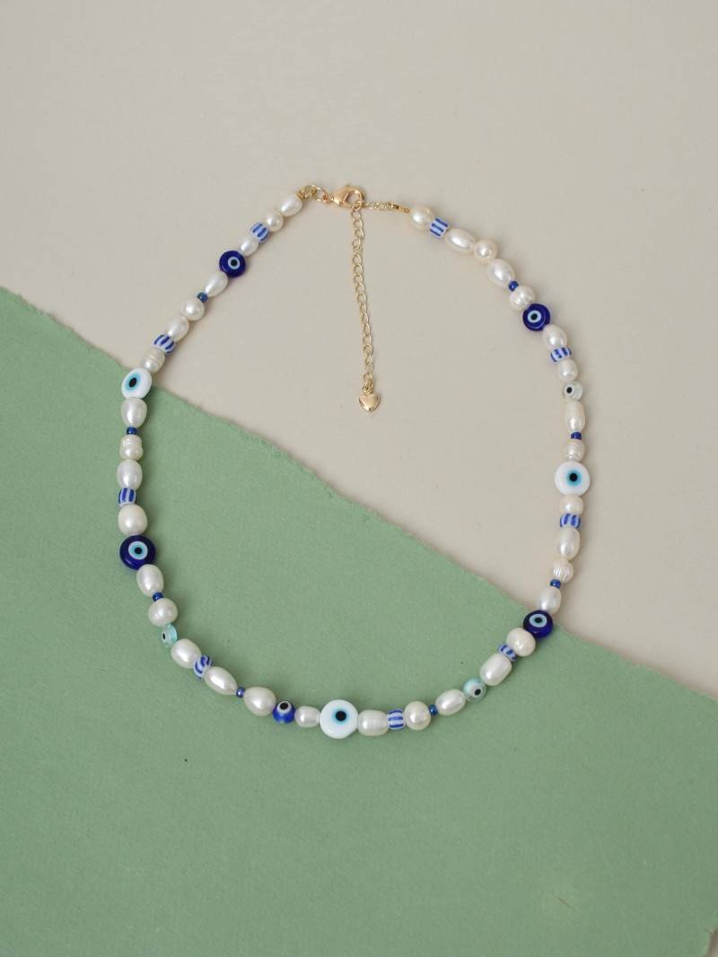 Evil Eye Perlen Halsband Blaue Glasperlen Halskette Evil Eye Perlen Halsband Blaue Glasperlen Halskette von SageandBeads