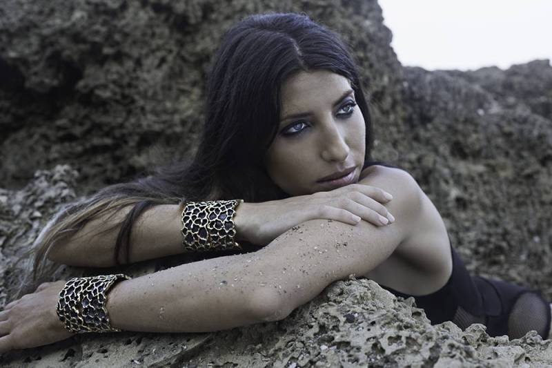 Breites Boho Manschetten Armband, Statement Cocktail Mesh Messing Avantgarde Großes Zweifarbiges Armband Breites Boho Manschetten Armband, Statement Cocktail Mesh Messing Avantgarde Großes Zweifarbiges Armband von Sagia