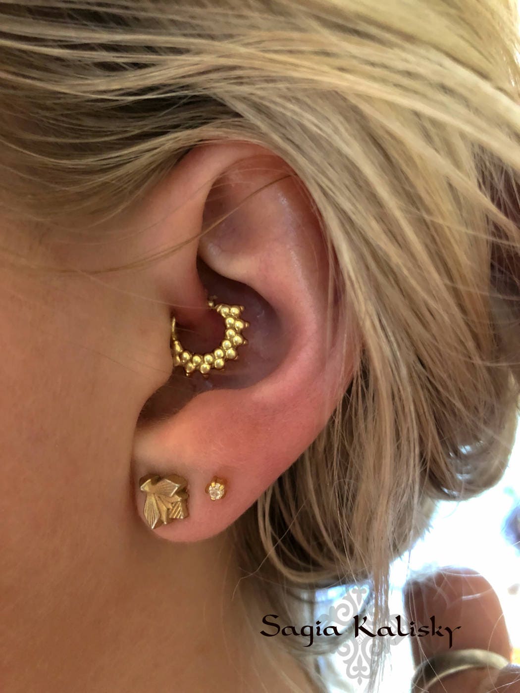 Gold Oder Silber Knorpelohrring Tragus Ohrring Rook Helix Conch Piercing 18G von Sagia
