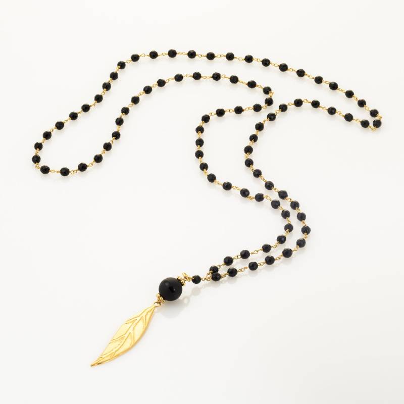 Lange Blatt-Halskette Mit Aventurin-Perlen, Lange Perlen-Halskette, Blatt-Anhänger-Halskette, Boho Chic Halskette, Sagia Lange Blatt-Halskette Mit Aventurin-Perlen, Lange Perlen-Halskette, Blatt-Anhänger-Halskette, Boho Chic Halskette, Sagia von Sagia