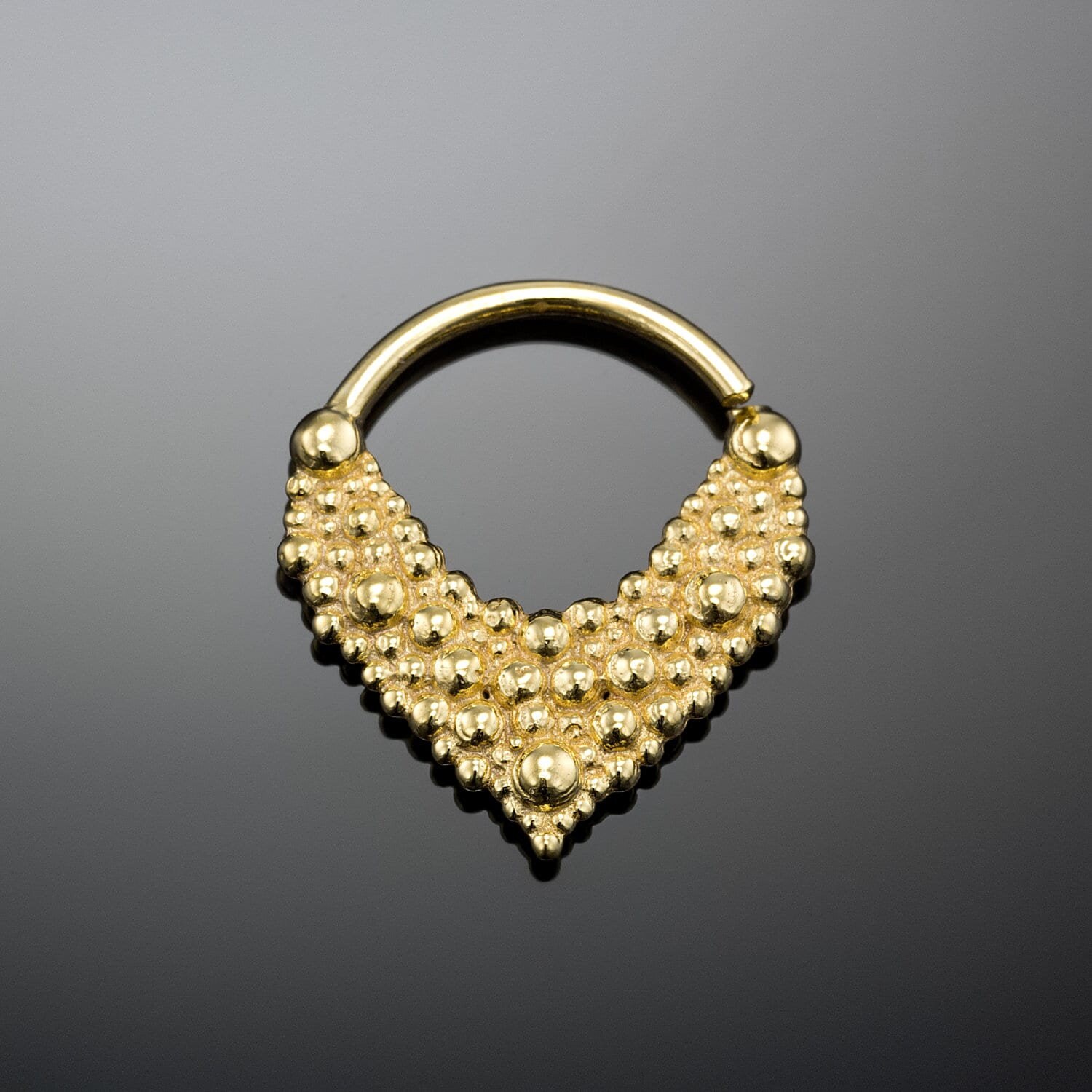 Solid Gold Septum Ring, Piercing, 14K Stammes Septum, Knorpel Ohrring, Daith Schmuck, Turm, Helix Hoop, Tragus, 16G, 18G von Sagia