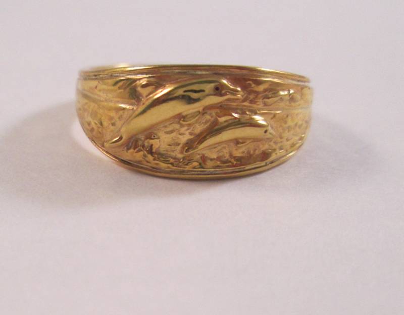 14Kt Gold Springender Delphin Ring von Sahagundesigns