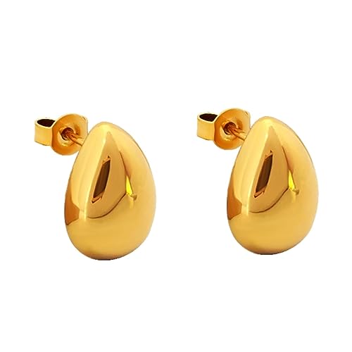 Sahallo Ohrringe Ohrstecker Gold modern einfach Damenohrringe aus Edelstahl 18k vergoldet Modeschmuck mit Ohrringe Schmuckkästchen modisches stylisches Geschenk Ohrschmuck Damen Frauen von Sahallo