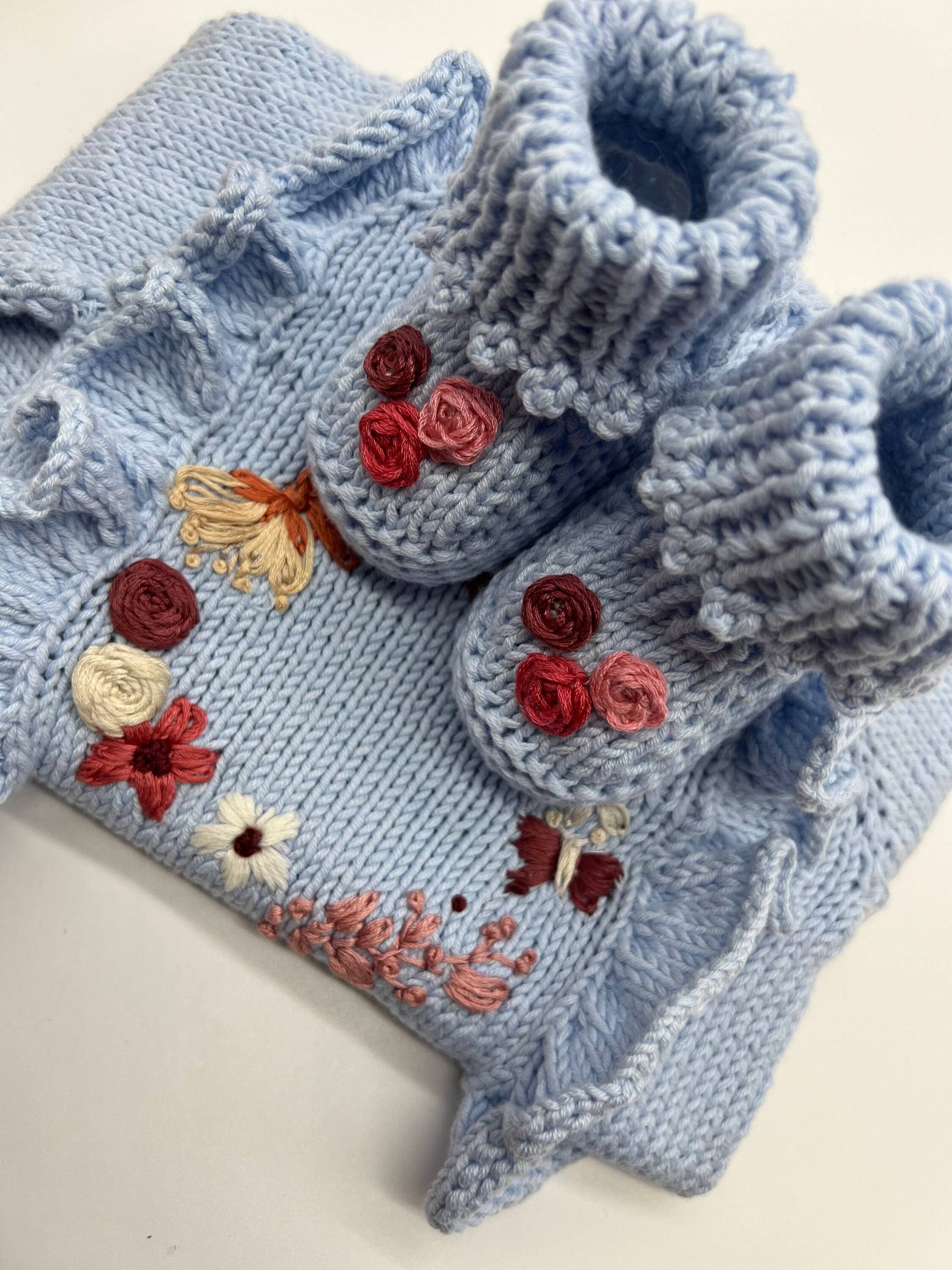 stramplerset Handmade, Embroidered Floral Knit Cardigan For Kids stramplerset Handmade, Embroidered Floral Knit Cardigan For Kids von SaharAtelier